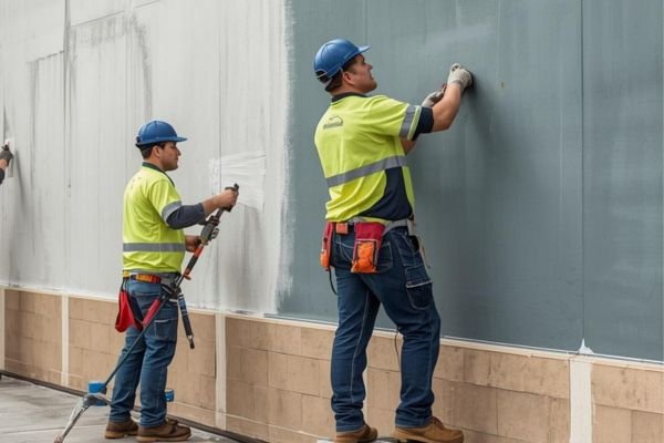 Modern interior painting - sage green accent wall